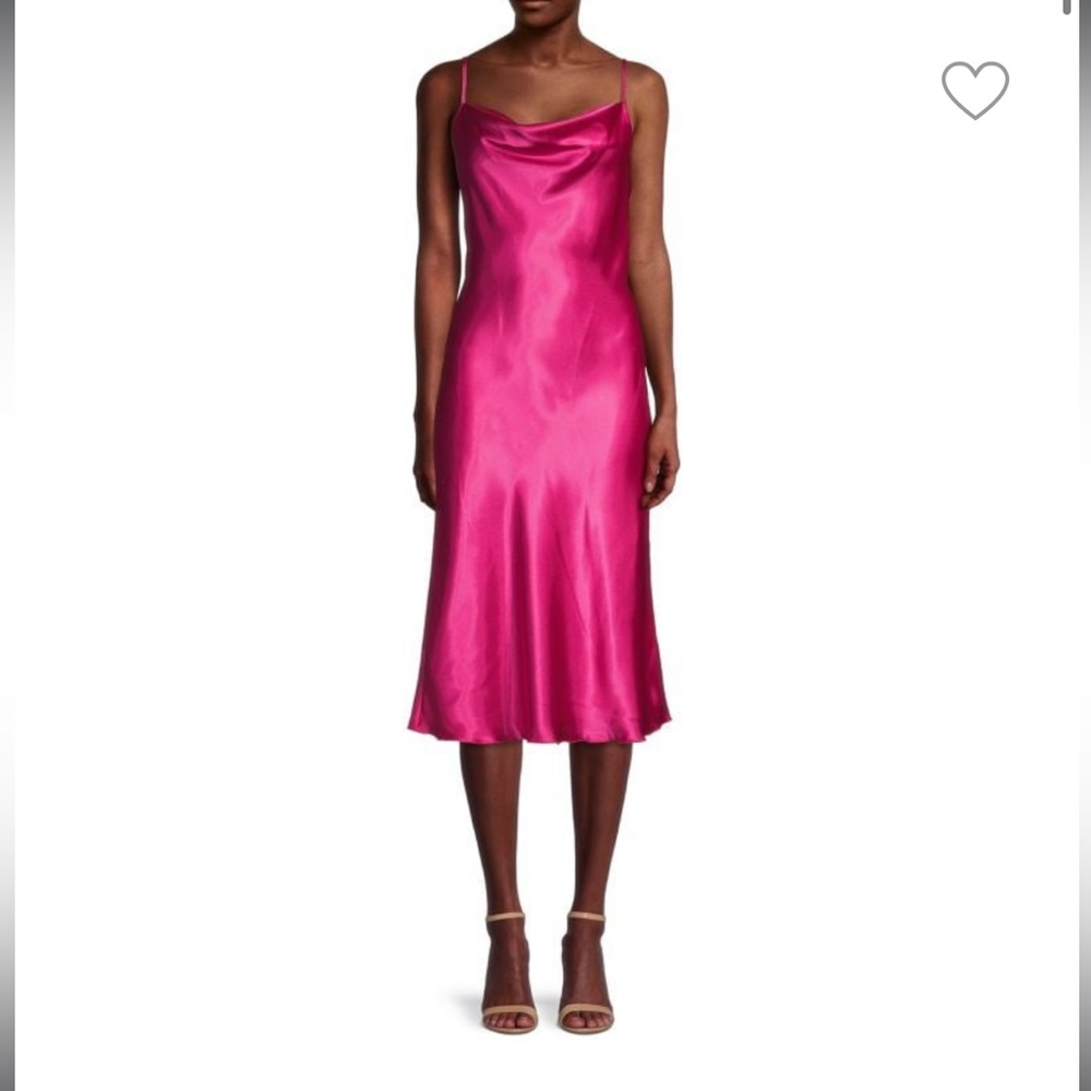 Bebe Solid Satin Bias Slip Dress